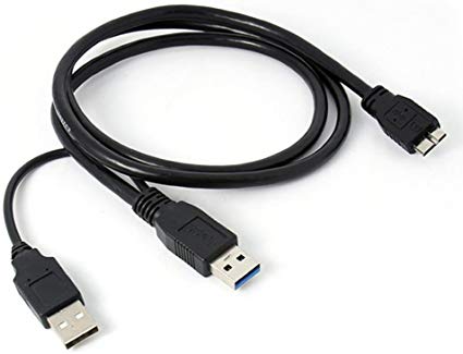 SODIAL(R)Un doble A de Micro B USB 3.0 Y-cable