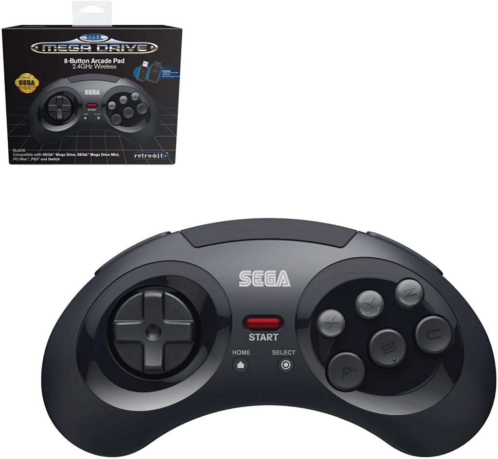 retro-bit MEGA DRIVE Wireless 8 Button Arcade Pad (black)