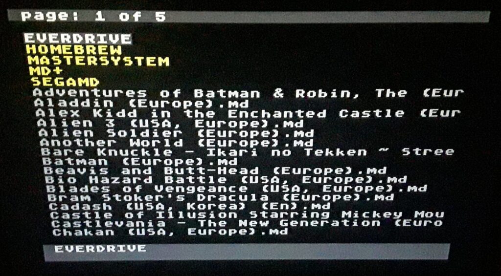 Mega EverDrive Core > File Manager