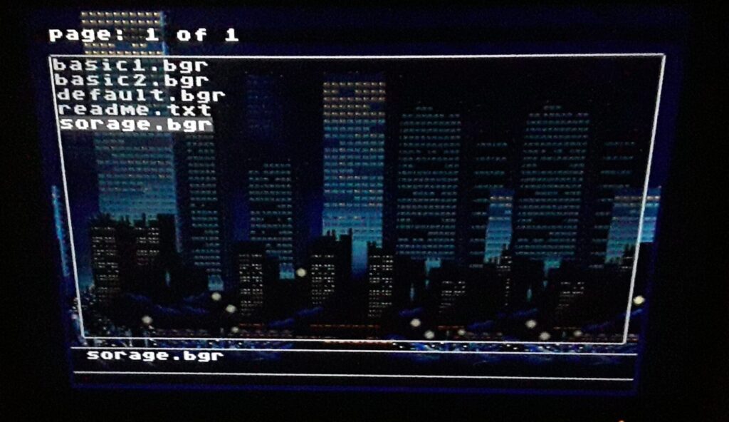 Mega EverDrive Core > File Menu > Set Theme > sorage.bgr